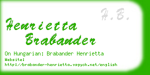 henrietta brabander business card